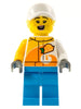 Stuntz Crew - Female, Bright Light Orange and White 'ViTA RUSH' Jacket, Dark Azure Legs, White Cap with Bright Light Yellow Ponytail Hair, Freckles (cty1314)