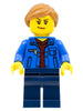 Stuntz Spectator - Female, Blue Jacket over Dark Red V-Neck Sweater, Dark Blue Legs, Medium Nougat Ponytail (cty1322)
