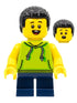 Child - Boy, Lime Hoodie, Dark Blue Short Legs, Black Coiled Hair (cty1323)