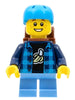 Skateboarder - Boy, Banana Shirt, Dark Azure Helmet, Backpack, Medium Blue Short Legs (cty1332)