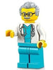 Doctor - Male, White Lab Coat with Stethoscope, Medium Azure Scrubs, Light Bluish Gray Hair, Glasses (cty1341)