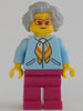 Woman, Bright Light Blue Jacket, Magenta Legs, Light Bluish Gray Hair, Magenta Glasses (cty1342)