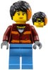 Police Crook - Female, Dark Red Torso with Orange Stripes, Medium Blue Legs, Black Hair with Orange Highlights (Daisy Kaboom) (cty1379)