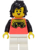 Boy - Coral Shirt with Video Game Controller, White Medium Legs, Black Hair (cty1394)