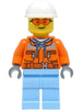 Construction Worker - Male, Orange Safety Jacket, Reflective Stripe, Sand Blue Hoodie, Bright Light Blue Legs, White Construction Helmet, Safety Glasses (cty1404)