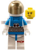 Lunar Research Astronaut - Female, White and Dark Azure Suit, White Helmet, Metallic Gold Visor, Backpack Clips, Smirk (cty1413)