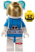 Lunar Research Astronaut - Male, White and Dark Azure Suit, White Helmet, Metallic Gold Visor, Backpack Lights, Beard (cty1414)