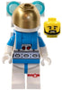 Lunar Research Astronaut - Male, White and Dark Azure Suit, White Helmet, Metallic Gold Visor, Backpack Lights, Beard (cty1414)