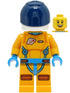 Lunar Space Station Astronaut - Female, Bright Light Orange and Dark Azure Suit, White Helmet, Dark Blue Visor (Rivera) (cty1420)