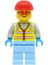 Space Engineer - Male, Neon Yellow Safety Vest, Bright Light Blue Legs, Red Construction Helmet, Safety Glasses (cty1426)