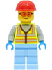 Space Engineer - Male, Neon Yellow Safety Vest, Bright Light Blue Legs, Red Construction Helmet, Safety Glasses (cty1426)