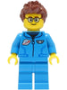 Lunar Research Astronaut - Male, Dark Azure Jumpsuit, Reddish Brown Spiked Hair, Glasses (cty1427)