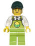 Farmer Horace - Lime Overalls over White Shirt, Lime Legs, Dark Green Cap, Dark Tan Moustache and Sideburns (cty1438)