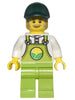 Farmer Horace - Lime Overalls over White Shirt, Lime Legs, Dark Green Cap, Dark Tan Moustache and Sideburns (cty1438)