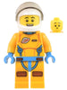 Lunar Research Astronaut - Male, Bright Light Orange and Dark Azure Suit, White Helmet, Trans-Brown Visor (Lieutenant Jamie) (cty1446)