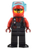 Police - Crook, Female, Red and Pearl Dark Gray Diving Suit, Black Flippers, Red Helmet and Air Tanks, Trans-Light Blue Diver Mask (Betsy Bass) (cty1448)