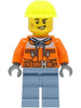 Train Worker - Male, Orange Safety Jacket, Sand Blue Legs, Neon Yellow Construction Helmet (cty1465)