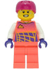 Cyclist - Male, Coral Racing Suit, Magenta Helmet (cty1470)