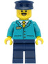Train Driver - Male, Dark Turquoise Shirt, Dark Blue Legs and Hat (cty1471)