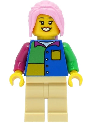 Passenger - Female, Blue Shirt, Tan Legs, Bright Pink Hair (cty1474)