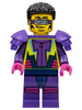 Stuntz Driver - Male, Dark Purple and Neon Yellow Jumpsuit, Dark Purple Shoulder Pads, Black Coiled Hair (cty1487)