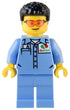 Custom Car Garage Mechanic - Male, Medium Blue Shirt with Octan Logo, Medium Blue Legs, Short Black Hair, Safety Glasses (cty1538)