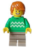 Cozy House Resident - Male, Bright Green Sweater with Bright Light Yellow Zigzag Lines, Dark Tan Medium Legs, Dark Orange Hair (cty1582)