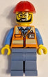 Construction Worker - Male, Orange Safety Vest with Reflective Stripes, Sand Blue Legs, Red Construction Helmet (cty1603)