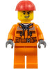 Construction Worker - Male, Orange Safety Jacket, Reflective Stripe, Sand Blue Hoodie, Orange Legs, Red Construction Helmet (cty1604)