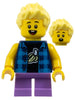 Child - Boy, Flannel Vest over Shirt with Banana, Medium Lavender Short Legs, Bright Light Yellow Spiked Hair (cty1615)