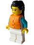 Arctic Explorer - Female, White Jacket over Medium Azure Shirt, White Legs, Black Hair, Orange Life Jacket (cty1641)