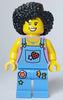 Street Performer / Busker - Female, Medium Lavender Top, Medium Blue Overalls and Legs, Black Hair (cty1648)
