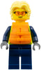 Police - City Officer Male, Neon Yellow Safety Vest, Orange Safety Glasses and Life Jacket, Bright Light Yellow Hair (cty1700)