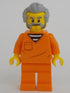Police - City Jail Prisoner Male, Orange Prison Jumpsuit, Light Bluish Gray Hair, Beard and Sideburns (cty1701)