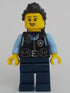 Police - City Officer Female, Black Safety Vest with Silver Star Badge Logo, Dark Blue Legs, Black Hair Long with Braided Ponytail (cty1703)