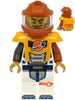 Astronaut - Male, White Spacesuit with Dark Orange and Pearl Dark Gray Arms, Dark Orange Helmet, Trans-Clear Visor, Bright Light Orange Armor with Ingot (cty1709)
