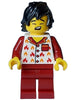 Fire - Male, White Jacket with Flames, Dark Red Legs, Black Tousled Hair (cty1717)