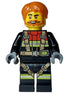 Fire - Male, Black Jacket and Legs with Reflective Stripes, Harness and Red Collar, Dark Orange Hair, Beard and Moustache (cty1746)