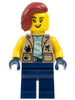 City Jungle Explorer Mechanic - Female, Dark Tan Vest over Sand Green Shirt, Dark Blue Legs, Dark Red Hair (cty1777)