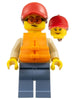 Woman - Red Cap, Reddish Brown Ponytail, Orange Life Jacket, Sand Blue Legs (cty1793)