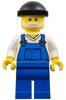Fisherman - Black Knit Cap, Blue Overalls (cty1799)