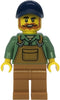 Farmer - Male, Medium Nougat Overalls over Sand Green Shirt, Medium Nougat Legs, Dark Blue Cap, Beard (cty1851)