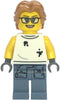 Scrapyard Worker - Female, White Sleeveless Shirt with Oil Stains, Sand Blue Legs with Shirt Sleeves with Oil Stains, Medium Nougat Wavy Hair, Glasses (cty1856)