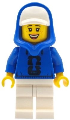Soccer Spectator - Female, Blue Hoodie with Black FIFA World Cup 2026 Logo, White Cap (edi001)