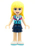 Friends Stephanie - Dark Blue Layered Skirt, Medium Azure and Dark Purple Jacket, Tan Neckline (frnd0256a)