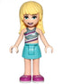 Friends Stephanie - Medium Azure Skirt, Striped Top (frnd0314)