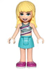 Friends Stephanie - Medium Azure Skirt, Striped Top (frnd0314)