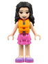 Friends Emma - Dark Pink Layered Skirt, White Top with Paw Print Undershirt, Life Jacket (frnd0493)