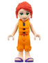 Friends Mia - Lime Jacket Vest with Pockets, Orange Cropped Trousers, Dark Purple Sandals, Orange Life Jacket (frnd0512)