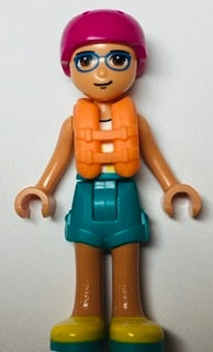 Friends Sebastian - White Tank Top, Dark Turquoise Shorts, Yellow Shoes, Magenta Helmet, Orange Life Jacket (frnd0513)
